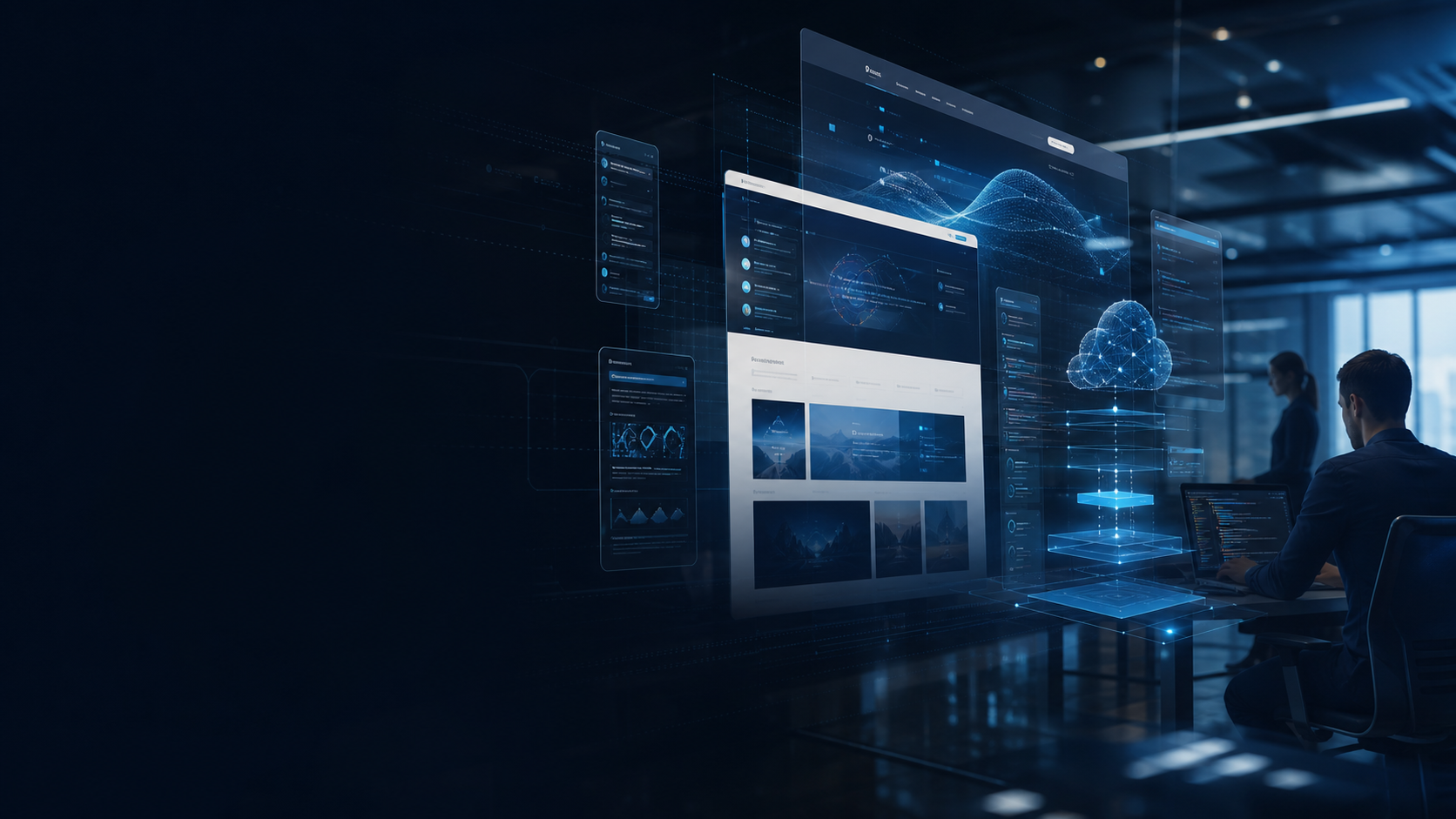 Plataforma web empresarial a medida con interfaces modernas, nube y arquitectura digital